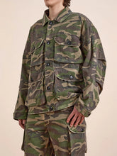 Load image into Gallery viewer, Camouflage Twill Utility Cargo Jacket