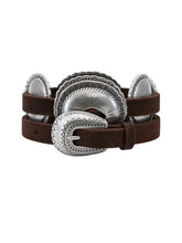 Load image into Gallery viewer, Leather Belt With Silver Buckles
