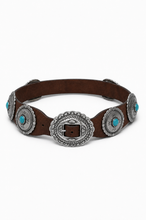Load image into Gallery viewer, Belt with buckles and blue stone

