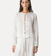 Load image into Gallery viewer, Pinstriped shirt with strings
